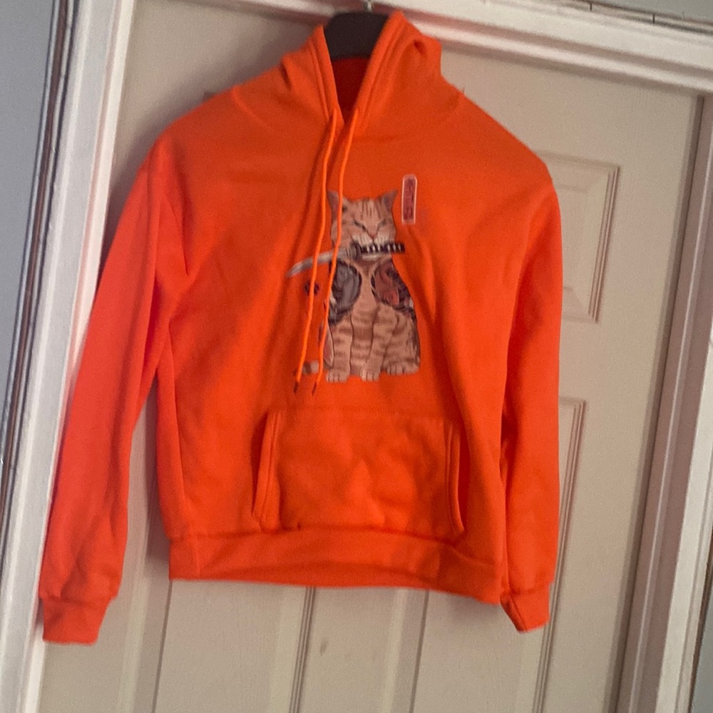 Orange cat hoodie